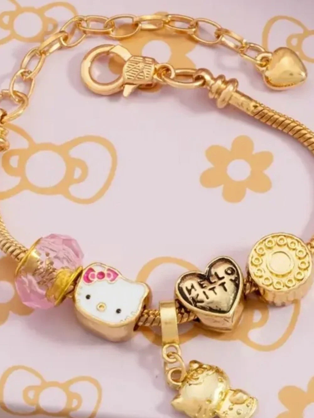 Hello Kitty Pink & Golden Charm Bracelet by Hello Kitty